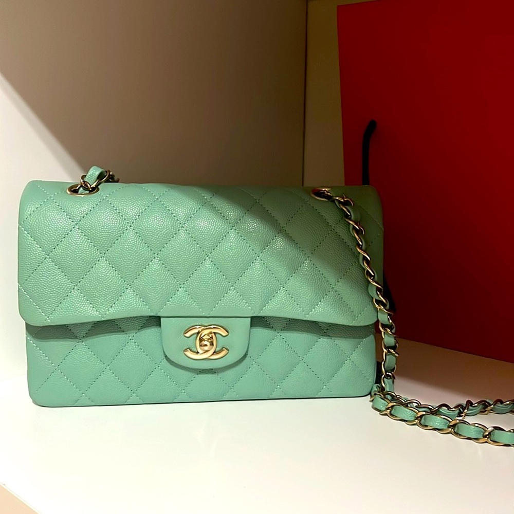 Chanel classic 2023 mint small bag